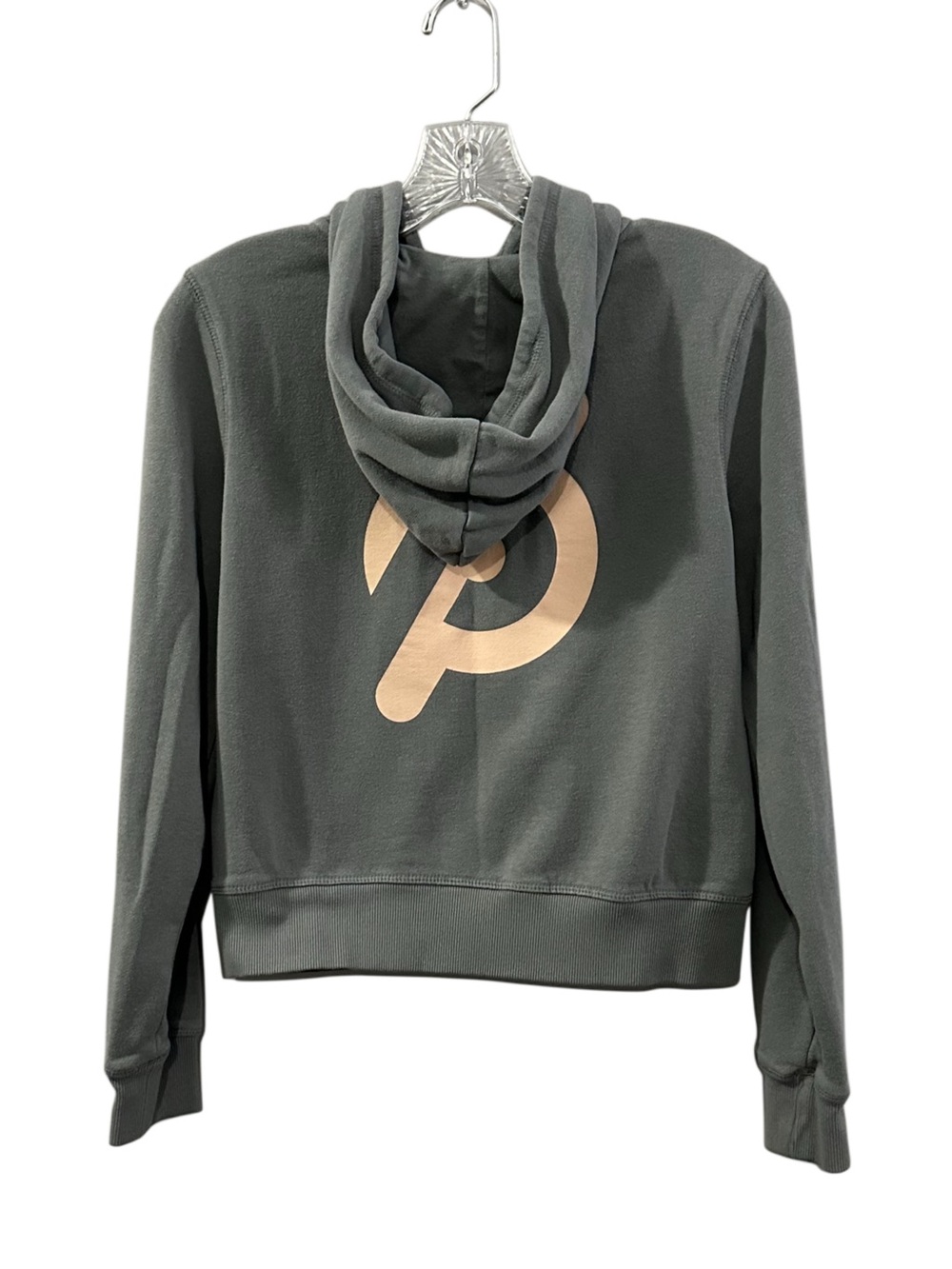 Peloton Full Zip Hoodie XS Gray Fleece Lined Sweatshirt Stronger Together
